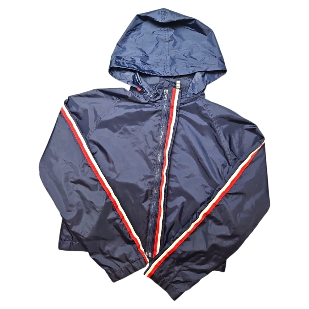 Tommy Hilfiger Navy Windbreaker with Red and White Accents Tommy Jean Medium